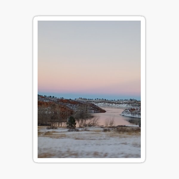 Item preview, Snowy mountain sunset lake designed and sold by Deborah Rivera.