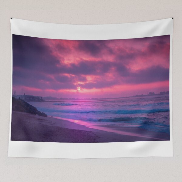 Item preview, Pink & Purple Cotton Candy Beach Sunset designed and sold by newburyboutique.