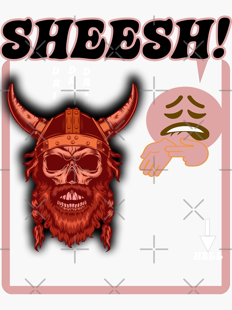 Sheesh Emoji In Hell Sticker For Sale By Wooskiii Redbubble