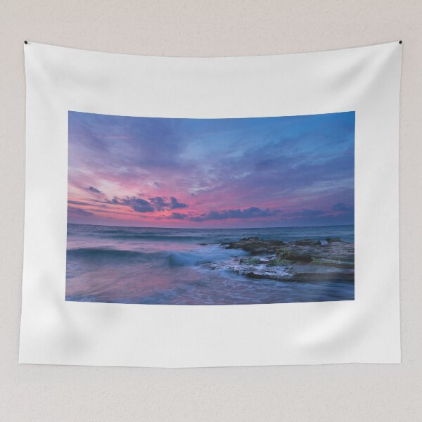Item preview, Pink & Purple Cotton Candy Ocean Shore Sunset  designed and sold by newburyboutique.