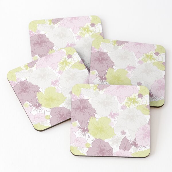Item preview, Elegant Pastel Pink, Yellow, White Tropical Hibiscus Flowers designed and sold by silviaol.