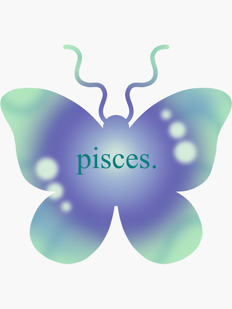 Pisces Butterfly Sticker Sticker By B Kerigan Redbubble