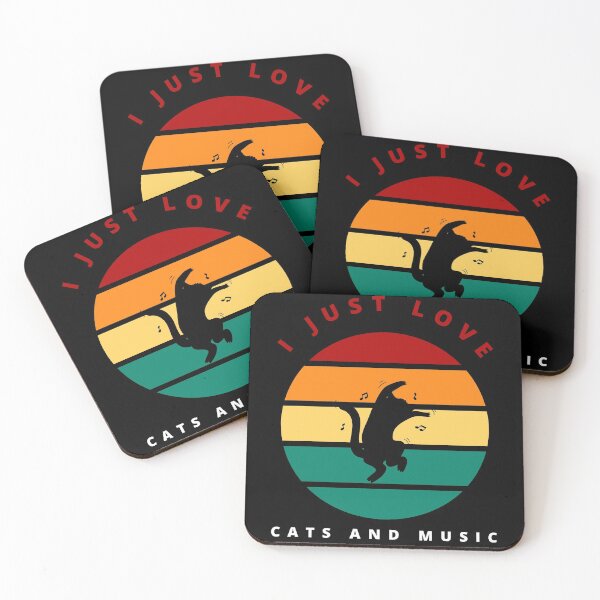 Item preview, I Just A  Love  Cats and Music  - For Cat lovers - vintage Cat Gift Mom, Dad Cats designed and sold by zakibenj.