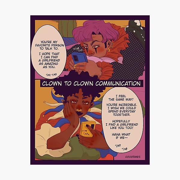 Item preview, Clown to Clown Communication Print designed and sold by ggggrimes.