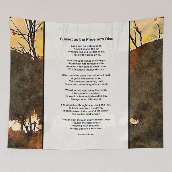 Artikelvorschau, Sonnenuntergang als Gedicht über den Aufstieg des Phönix entworfen und verkauft von Pamela Storch.
