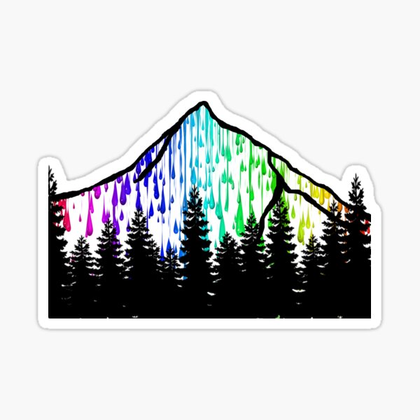 paint drip mountain Sticker