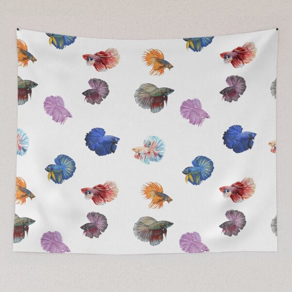 Item preview, Watercolor Mixed Colors Betta Fishes designed and sold by silviaol.