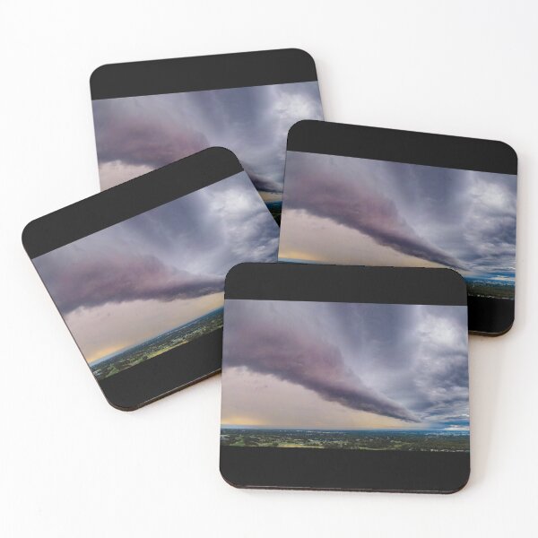 Item preview, Panoramic Side of Menacing Apocalyptic Storm Front Shelf Cloud Rolling Over Frankston Victoria Australia designed and sold by James-Cole.