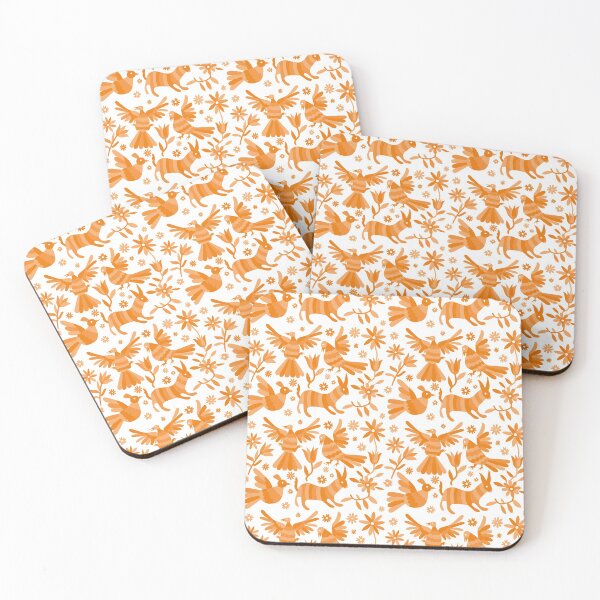 Item preview, ORANGE otomi texture, OTOMI, mexican otomi, mexican art, mexican craft, mexican folk, otomi texture, mexican pattern, flowers, birds, animals, ORANGE PATTERN designed and sold by Terevela.