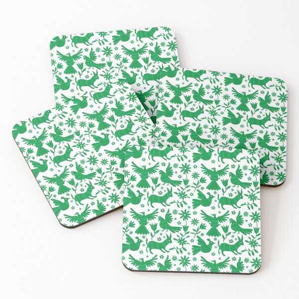 Item preview, GREEN otomi texture, OTOMI, mexican otomi, mexican art, mexican craft, mexican folk, otomi texture, mexican pattern, flowers, birds, animals, GREEN PATTERN designed and sold by Terevela.