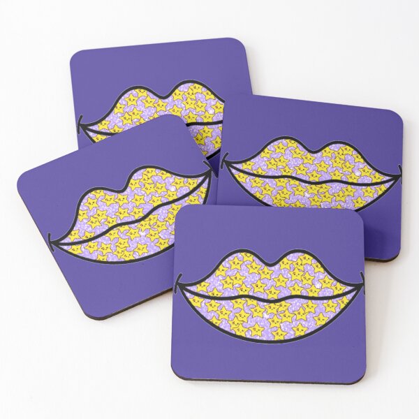 Item preview, Purple lip full of yellow stars. designed and sold by DaliaSabryTee.