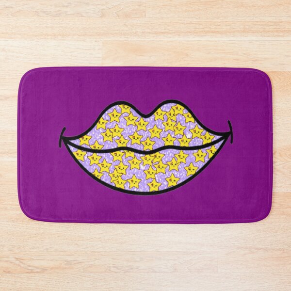 Item preview, Purple lip full of yellow stars. designed and sold by DaliaSabryTee.