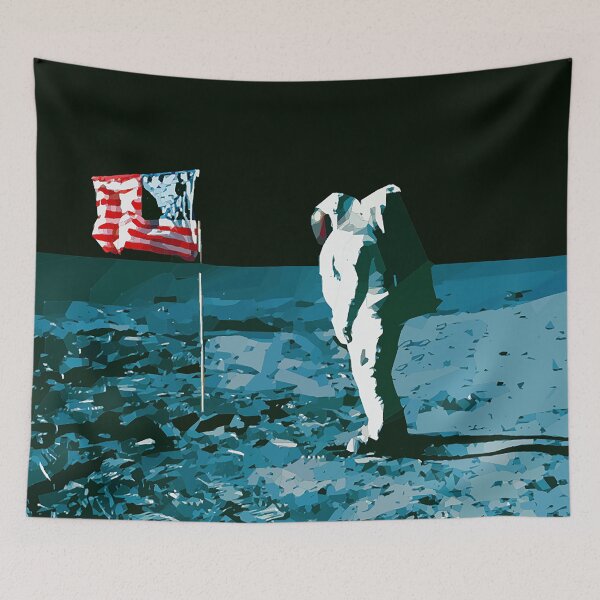 Item preview, Astronaut with Flag on Moon, Moon,Saturn Rocket, Lunar Landing, Space, Outer Space, Moon Rocks, Plant the flag, designed and sold by Nostrathomas66.