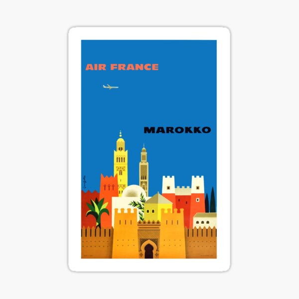 Item preview, 1959 Air France MAROKKO Morocco Travel Poster designed and sold by retrographics.