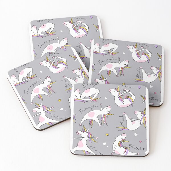 Item preview, Cartoon Yoga Pink Unicorn designed and sold by LittleShop79.
