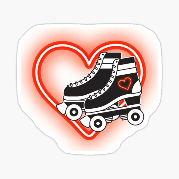 Striped Roller Skate with Pom Pom Sticker for Sale by jenbucheli