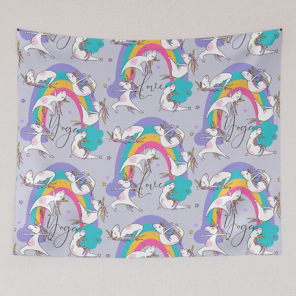Item preview, White Unicorn Yoga Rainbow designed and sold by LittleShop79.
