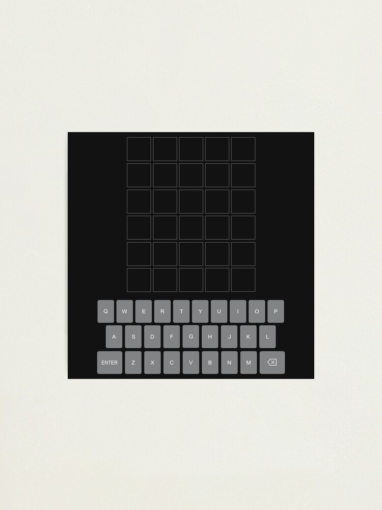 "Wordle, The Daily Word Game Grid and Keyboard" Photographic Print by