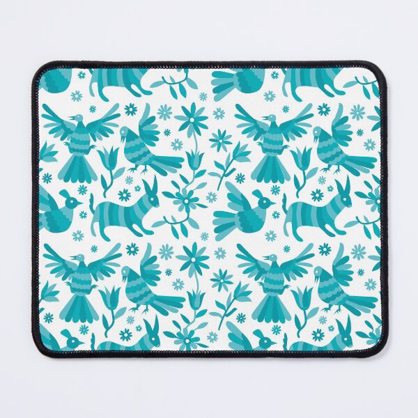 Item preview, Aqua otomi, blue otomi texture, mexican otomi, mexican art, mexican craft, mexican folk, otomi texture, mexican pattern, flowers, birds, animals, blue otomi texture, designed and sold by Terevela.