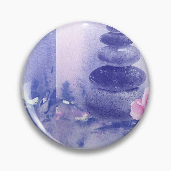 Item preview, Relaxing Zen Rocks Calm Peaceful Cairn With Flower Meditation Spa Collection Watercolor XIII designed and sold by Irina Sztukowski.