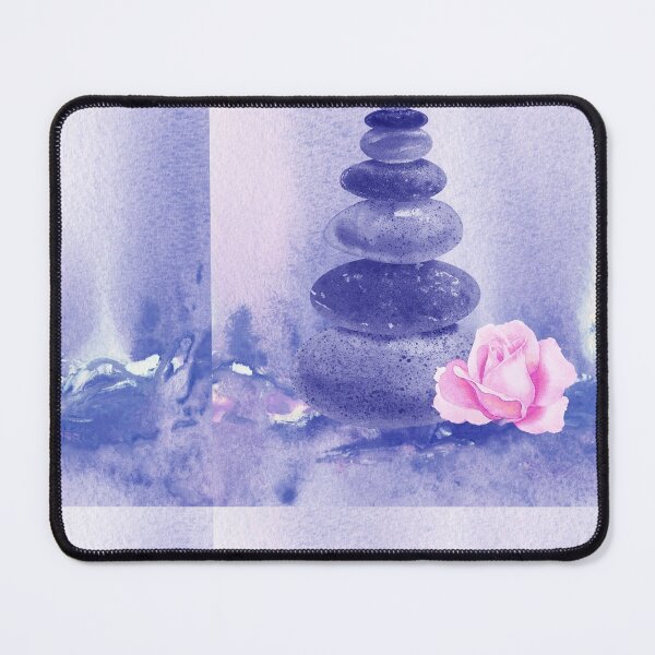 Item preview, Relaxing Zen Rocks Calm Peaceful Cairn With Flower Meditation Spa Collection Watercolor XIII designed and sold by Irina Sztukowski.