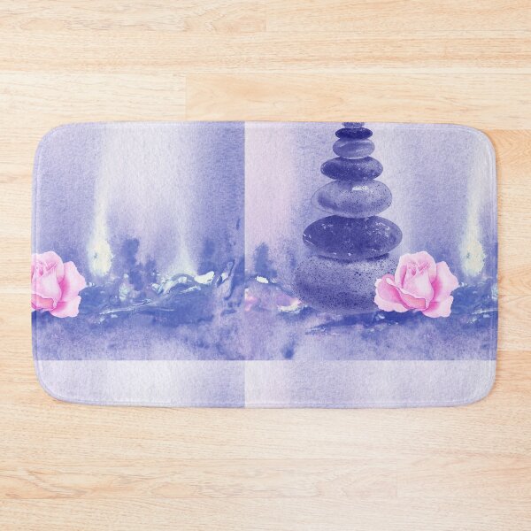 Item preview, Relaxing Zen Rocks Calm Peaceful Cairn With Flower Meditation Spa Collection Watercolor XIII designed and sold by Irina Sztukowski.