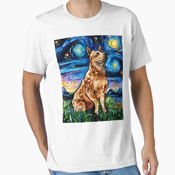 Item preview, Red Heeler Starry Night Cattle Dog Colorful Art by Aja Premium designed and sold by vuthaiciz.