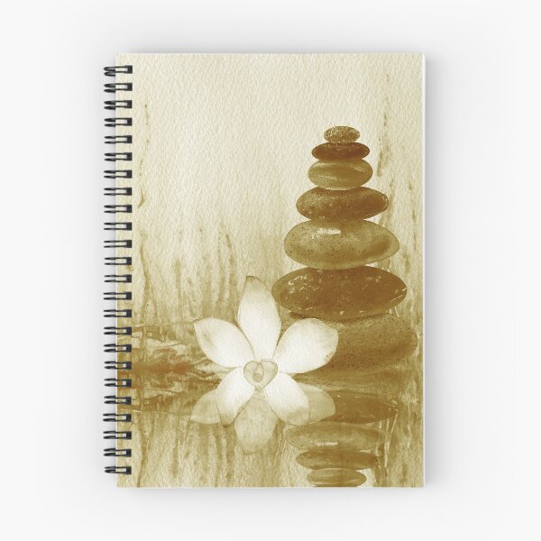 Item preview, Relaxing Zen Rocks Calm Peaceful Cairn With Flower Meditation Spa Collection Watercolor X designed and sold by Irina Sztukowski.