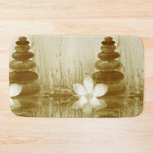 Item preview, Relaxing Zen Rocks Calm Peaceful Cairn With Flower Meditation Spa Collection Watercolor X designed and sold by Irina Sztukowski.
