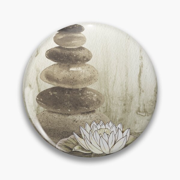 Item preview, Relaxing Zen Rocks Calm Peaceful Cairn With Flower Meditation Spa Collection Watercolor XI designed and sold by Irina Sztukowski.