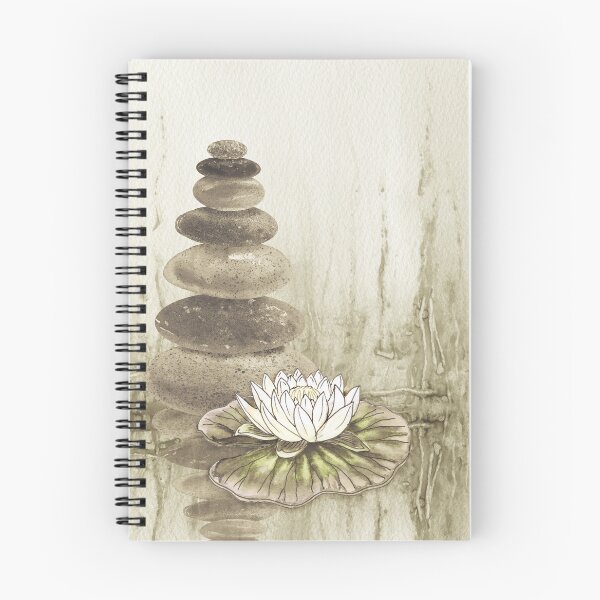 Item preview, Relaxing Zen Rocks Calm Peaceful Cairn With Flower Meditation Spa Collection Watercolor XI designed and sold by Irina Sztukowski.