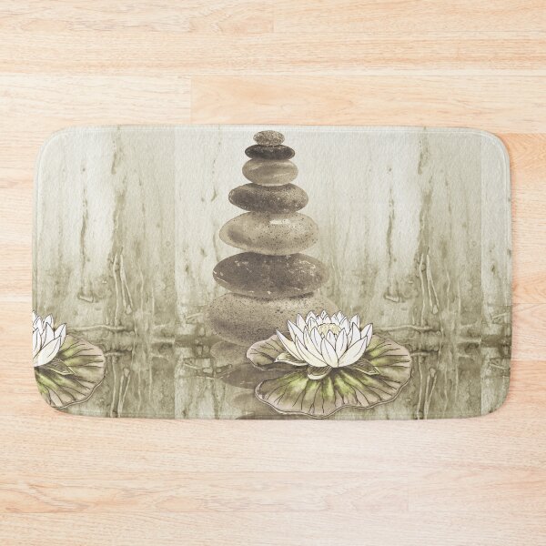 Item preview, Relaxing Zen Rocks Calm Peaceful Cairn With Flower Meditation Spa Collection Watercolor XI designed and sold by Irina Sztukowski.