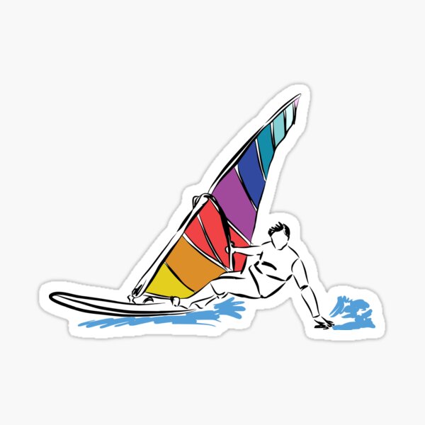 2 x Windsurfer Silhouette Stickers/Decals /Watersports/Boating/Windsurfing 