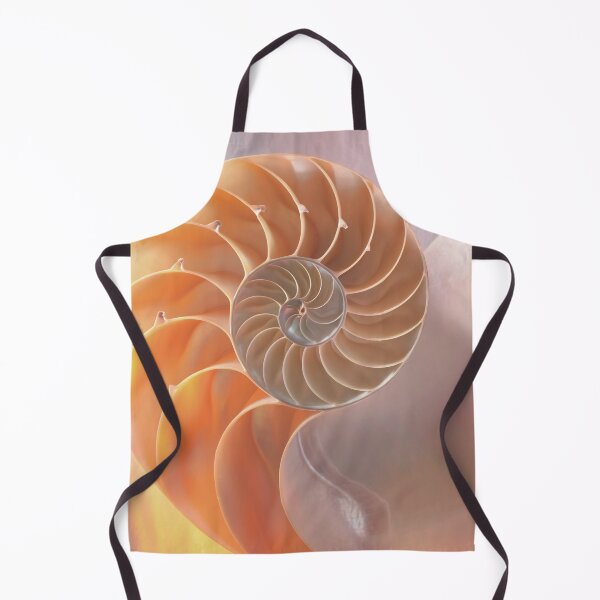 Item preview, Shell cross section fractal spiral in soft pastel cream and orange tones designed and sold by Orianah.
