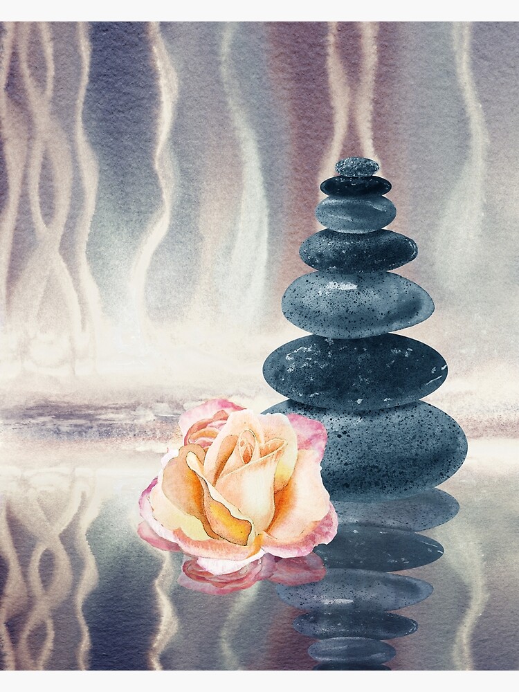 Zen / spa stones with flowers Poster