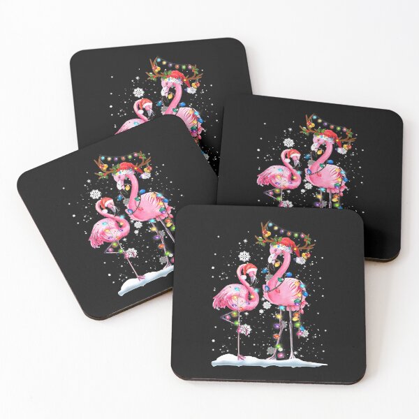 Artikelvorschau, Christmas Flamingo Santa Hat Xmas Lights Flamingo Loves entworfen und verkauft von RobertJason.