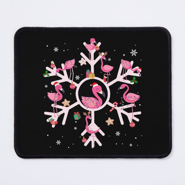 Item preview, Christmas Flamingo Santa Hat Xmas Lights Flamingo Snowflakes designed and sold by RobertJason.