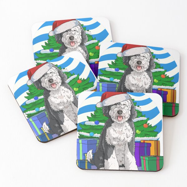 Item preview, Sheepadoodle Cute Dog Santa Christmas Tree Decor Long Sleeve designed and sold by vuthaiciz.