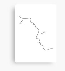 Minimalistischer Linienkuss Metallbild
