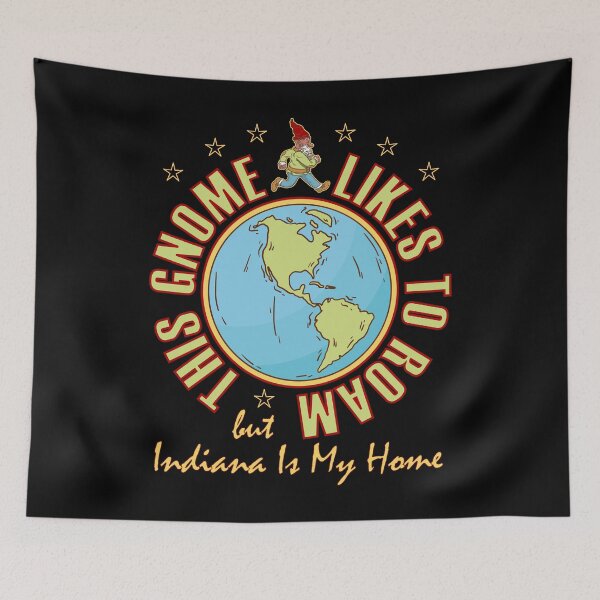 Item preview, Indiana Traveler Gnome Likes to Roam Hippy Beard Cool Gnome designed and sold by artfulnotebook.