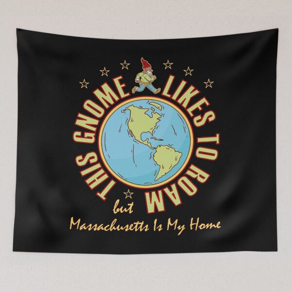 Item preview, Massachusetts Traveler Gnome Likes to Roam Beard Cool Hiker Gnome designed and sold by artfulnotebook.