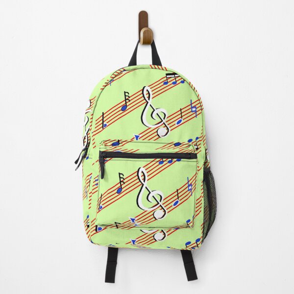 Item preview, Music Symbols on Slanted Red Music Bars against a Mint Green Background designed and sold by ThisNThatImages.
