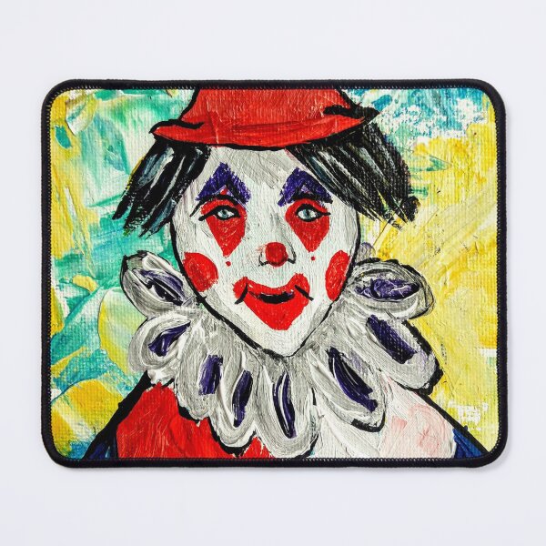 Item preview, Happy the colorful clown textured painting designed and sold by MagicGnome47.