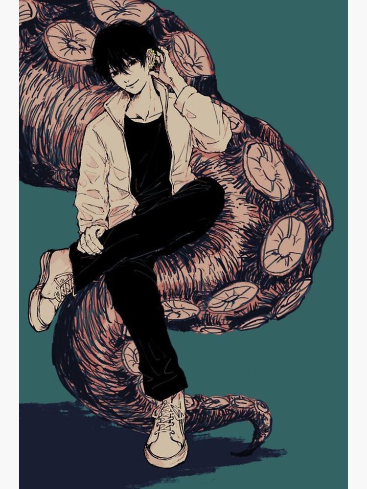 "Yoshida and Octopus Devil - Chainsaw Man Manga" Sticker by animesky