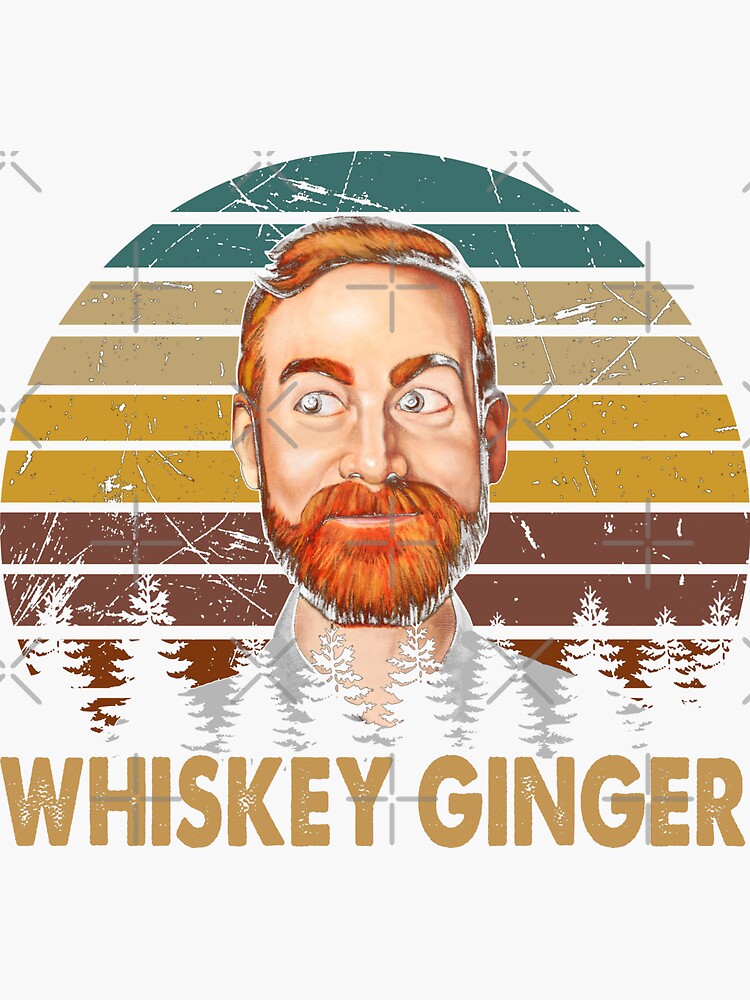 "Vintage Art Andrew Santino Podcast Host Whiskey Ginger" Sticker by ShirleyChristy7 Redbubble