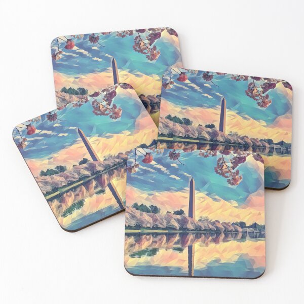 Item preview, Cherry Blossom in Washington DC Tidal Basin with Washington Monument and pink cherry trees designed and sold by nycruss1.