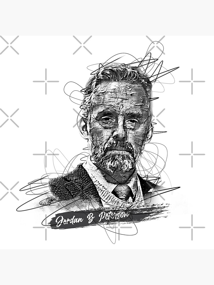 Disover Jordan B Peterson Abstract Sketch Art, 12 rules for life Premium Matte Vertical Poster