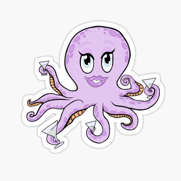 Drunk Octopus Sticker For Sale By Amelia Fadden Redbubble 7688