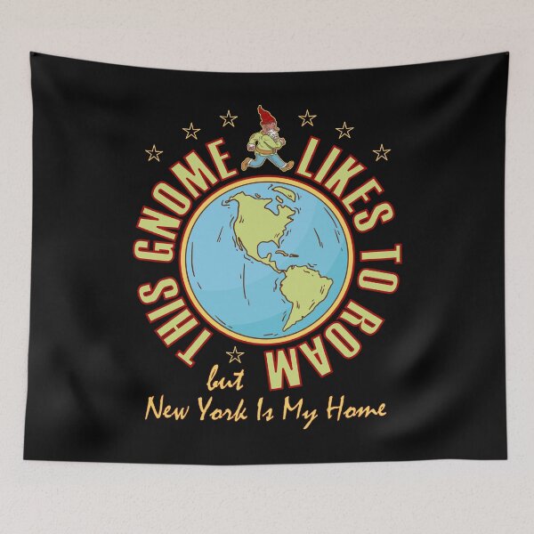 Item preview, New York Traveler Gnome Likes to Roam Cool Hiker Bearded Gnome designed and sold by artfulnotebook.