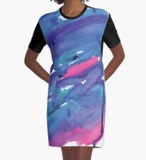 Blau Graphic T-Shirt Dress